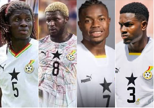 L-R: Caleb Yirenkyi, Kwasi Sibo, Fatawu Issahaku and Ernest Nuamah are Black Stars players