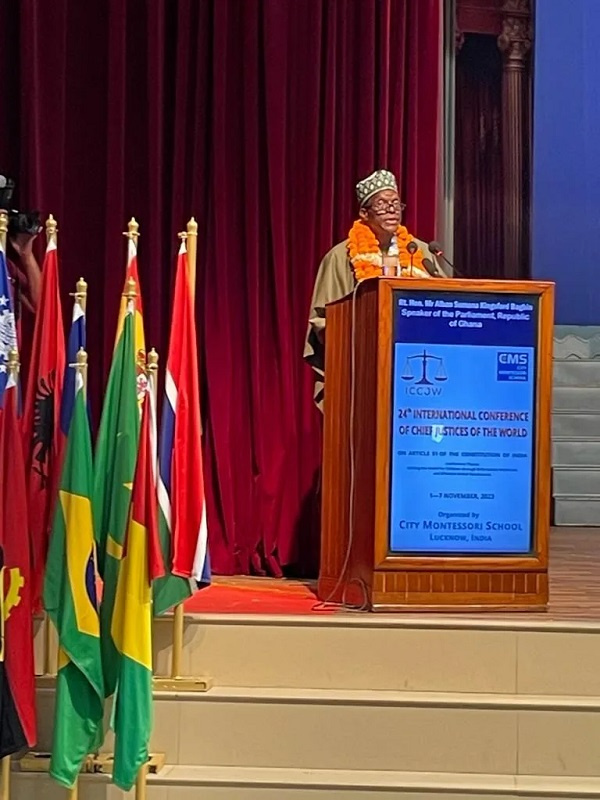 Alban Bagbin speaking at the conference