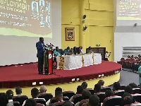 The CEO of the YEA speaking during the event