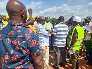 Minister of Roads and Highways, Francis Asenso-Boakye during inspections