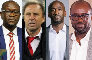 L-R: Football coaches Akonnor, Milovan, Otto Addo and GFA boss Kurt Okraku
