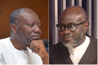 Frank Davies (R) is a lawyer of Ken Ofori-Atta
