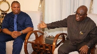 Franklin Cudjoe, IMANI Africa president and President Akufo-Addo