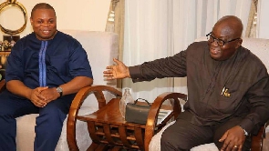 An old photo of Franklin Cudjoe and President Nana Akufo-Addo