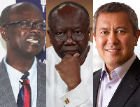 Kwaku Azar (L) has criticised Ofori-Atta's (M) lawyer Qasimi (R) over political motivation claim