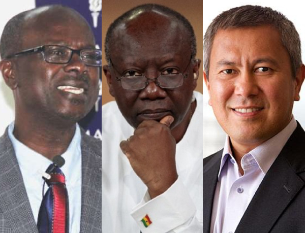 Kwaku Azar (L) has criticised Ofori-Atta's (M) lawyer Qasimi (R) over political motivation claim