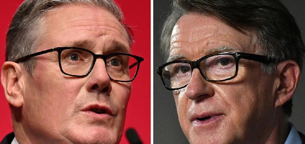 Sir Keir Starmer (L) and Lord Mandelson (R)