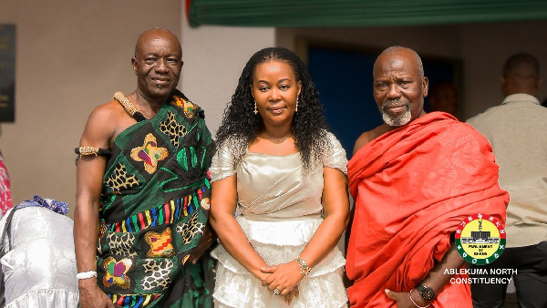 Ewurabena Aubynn with some well-wishers at the celebrations