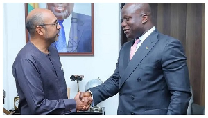 Irchad Razaaly, EU Ambassador to Ghana and Samuel Abu Jinapor, Minister of Lands