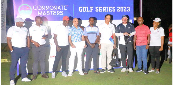 Dar es Salaam Gymkhana Golf Club golfer Jiten Lavingia (fourth right) poses with other golfers