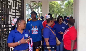 NPP supporters at Parliament