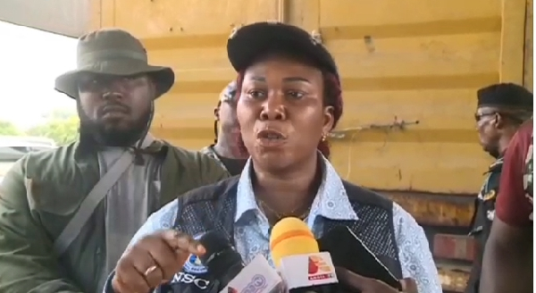 Rashida Mahama addressing the press