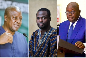 John Dramani Mahama, Manasseh Azure Awuni and Nana Addo Dankwa Akufo-Addo