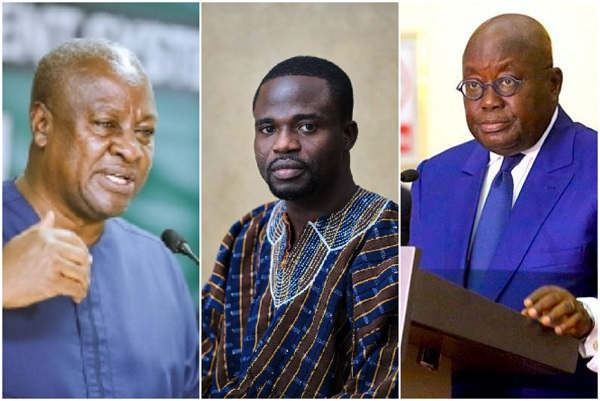 John Dramani Mahama, Manasseh Azure Awuni and Nana Addo Dankwa Akufo-Addo