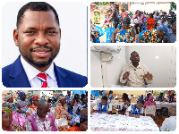 Collage of Dr Eliasu Thouphique Ibrahim and other beneficiaries of the health screening
