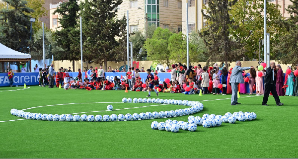 Photo of the newly built FIFA mini-pitch in Morocco
