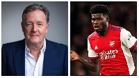 A grid photo of Piers Morgan and Thomas Partey
