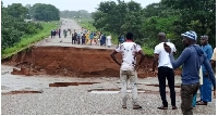 A heavy downpour washed away a bridge at Bole