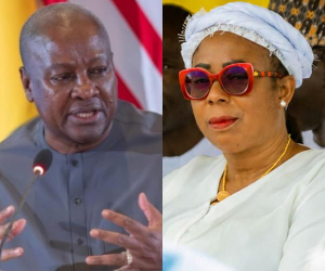President Mahama (L) said Linda Ocloo (R) misspoke and that defiant officials will be sacked