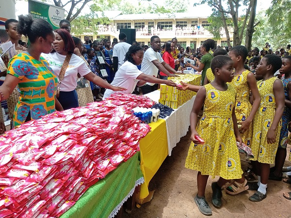 he NGO as part of celebrating the day, presented sanitary pads to the school girls