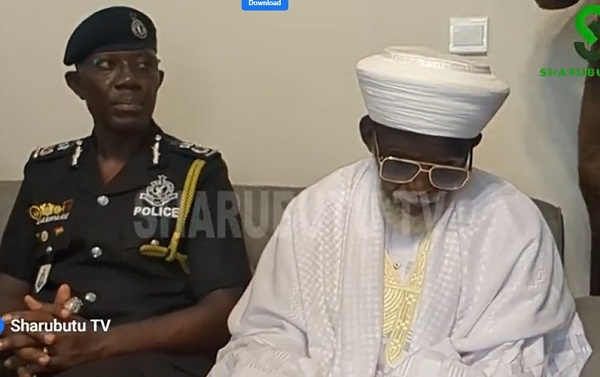 IGP Dr George Akuffo Dampare (left) with Chief Imam Dr Osmanu Nuhu Sharubutu