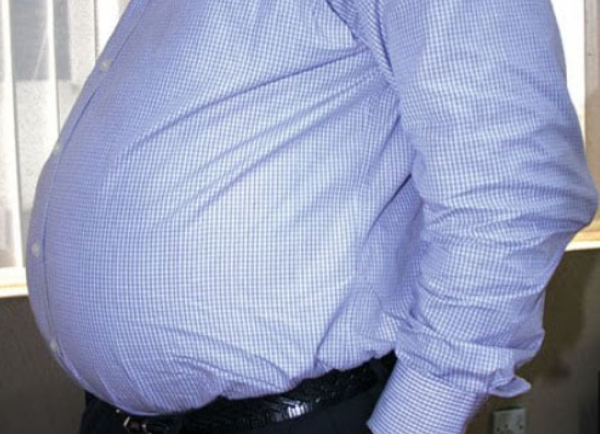 Image of a man with a protruding belly