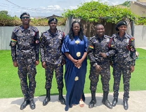 MP for Ablekuma North Constituency, Sheila Bartels with new recruits