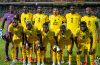 Black Stars players before a football game