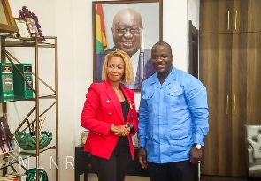 South African High Commissioner to Ghana, H.E  Grace Mason with Lands Minister, Samuel Abu Jinapor