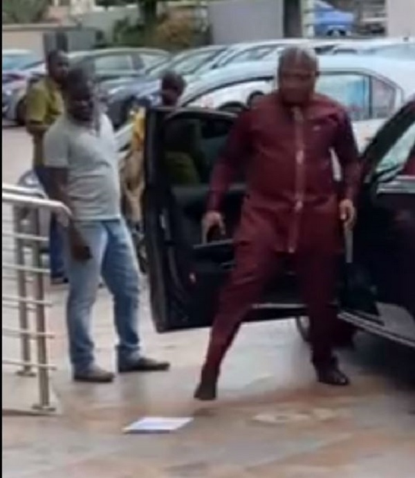 Samuel Okudzeto Ablakwa as he kicked the documents on the floor
