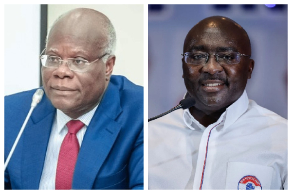 A photo collage of K T Hammond and Dr Mahamudu Bawumia