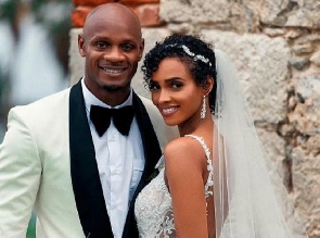 Jamaican sprint great Asafa Powell and Alyshia Akua Miller