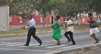 File photo: Pedestrians crossing a road