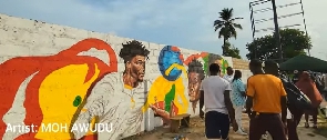 A mural in Nima called 'Possible' and painted by Accra-based visual artist