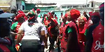 NDC supporters at the police station