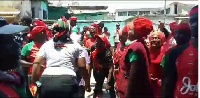 NDC supporters at the police station