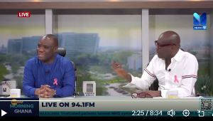 Felix Kwakye Ofosu (L) and Paul Adom-Otchere (R) on the Good Morning Ghana programme on Friday
