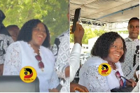 Screenshots of the video of Justice Gertrude Torkornoo in public