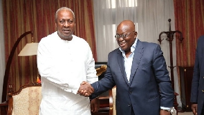 Former President, John Mahama with President Akufo Addo