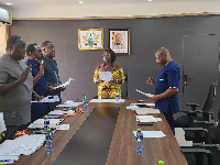 Dzifa Gomashie (M) swore in new members of the Marine Drive