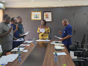 Dzifa Gomashie (M) swore in new members of the Marine Drive