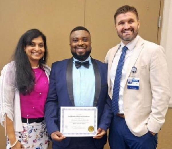 Ebenezer Yeboah with officials of the Emory University Hospital, the top hospital in Georgia, USA