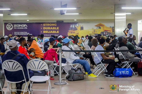 Some of the returnees at the Accra International Airport