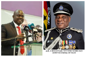 Dwumfour (L) is the head of the GJA President and IGP Christian Tetteh Yohuno the head of the police
