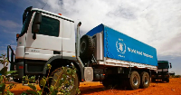 The convoy included trucks from the UN's World Food Programme (archive shot)