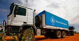 The convoy included trucks from the UN's World Food Programme (archive shot)