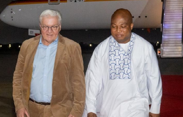 Frank-Walter Steinmeier (L) and Samuel Okudzeto Ablakwa (R)