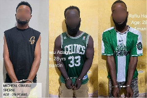 The three suspects arrested by the police
