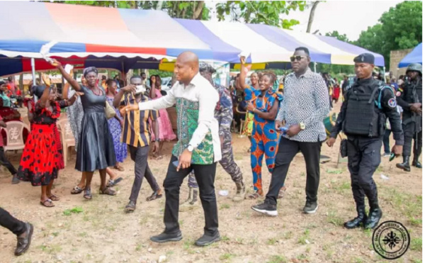 Lawmaker Samuel Okudzeto Ablakwa in his constituency, North Tongu