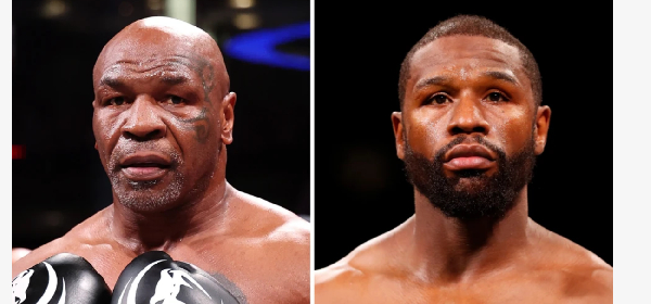 Tyson (L) and Mayweather(R) are regarded as two of the best boxers of all time